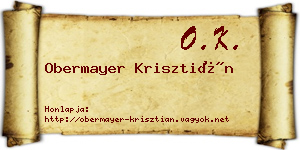 Obermayer Krisztián névjegykártya