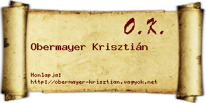 Obermayer Krisztián névjegykártya